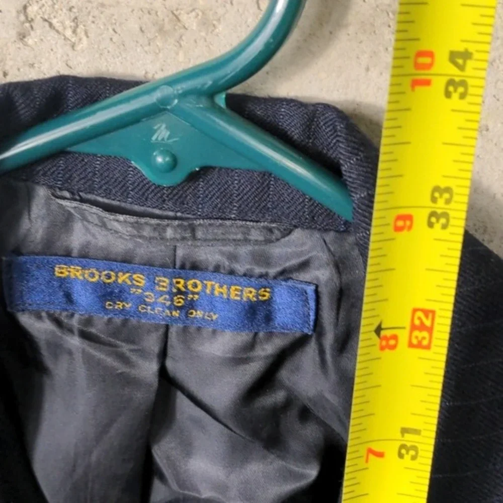VTG‎ Brooks Brothers 346 Pinstripe Suit Jacket Blazer 41 Long Y2K Navy Blue Wool